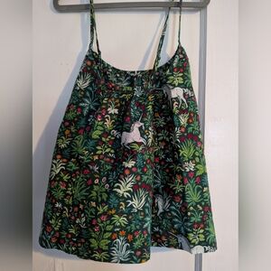 Printfresh Juniper Green Unicorn’s Garden Camisole S